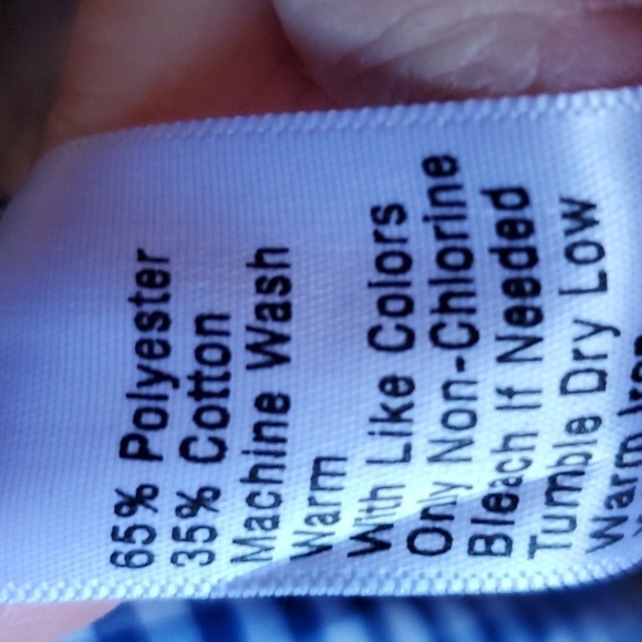 Saddlebred NWT easy care SS blue check button down shirt large classic fit - Picture 8 of 9